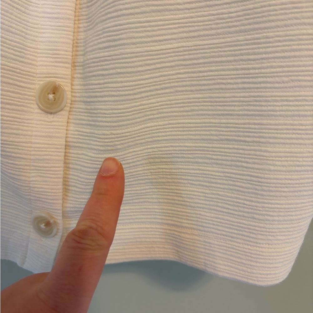 J. Crew Cream Ribbed Button-Front Tank - Picture 4 of 4